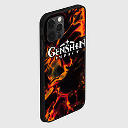 Чехол для iPhone 12 Pro Max Genshin Impact red lava, цвет: 3D-черный — фото 2