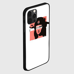 Чехол для iPhone 12 Pro Max Banksy девушка в шапке, цвет: 3D-черный — фото 2