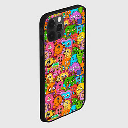Чехол для iPhone 12 Pro Max Мультяшные монстрики орнамент, цвет: 3D-черный — фото 2