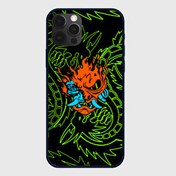 Чехол для iPhone 12 Pro Max Samurai dragon steel logo, цвет: 3D-черный