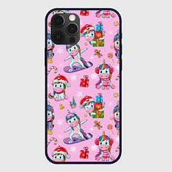 Чехол для iPhone 12 Pro Max Мультяшные единороги, цвет: 3D-черный
