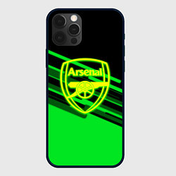 Чехол для iPhone 12 Pro Max Arsenal geometry line green, цвет: 3D-черный