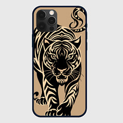 Чехол для iPhone 12 Pro Max Татуировка с тигром, цвет: 3D-черный