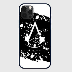 Чехол для iPhone 12 Pro Max Assassins Creed logo краски, цвет: 3D-черный