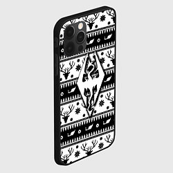 Чехол для iPhone 12 Pro Max The Elder Scrolls winter deer pattern, цвет: 3D-черный — фото 2