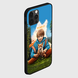 Чехол для iPhone 12 Pro Max Мальчик и Лисёнок - Мой дикий друг, цвет: 3D-черный — фото 2