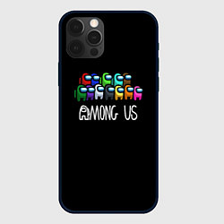 Чехол для iPhone 12 Pro Max Among us все персонажи, цвет: 3D-черный