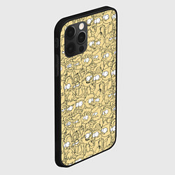 Чехол для iPhone 12 Pro Max Дудл человечки носатые - паттерн, цвет: 3D-черный — фото 2