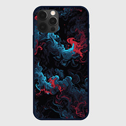 Чехол для iPhone 12 Pro Max Цветные клубы дыма, цвет: 3D-черный