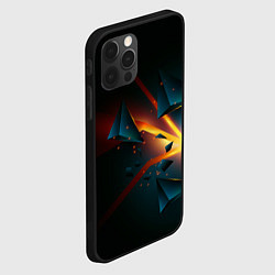 Чехол для iPhone 12 Pro Max Разлом плиты - абстрактная расщелина, цвет: 3D-черный — фото 2