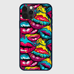 Чехол для iPhone 12 Pro Max Граффити губы женские с блеском, цвет: 3D-черный