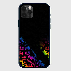 Чехол для iPhone 12 Pro Max Marshmello neon dj, цвет: 3D-черный
