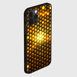 Чехол для iPhone 12 Pro Max Металлические соты - роскошный блеск золота, цвет: 3D-черный — фото 2