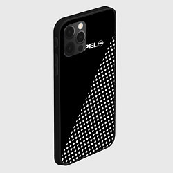 Чехол для iPhone 12 Pro Max Opel эмблема чёрно-белый, цвет: 3D-черный — фото 2