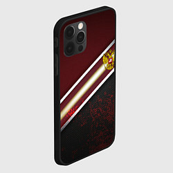 Чехол для iPhone 12 Pro Max Сталь Россия текстура, цвет: 3D-черный — фото 2