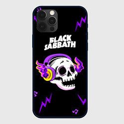 Чехол для iPhone 12 Pro Max Black Sabbath неоновый череп, цвет: 3D-черный