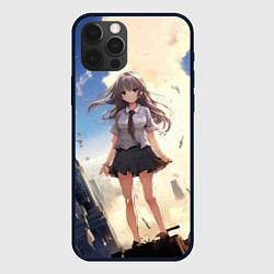 Чехол для iPhone 12 Pro Max Девушка аниме, цвет: 3D-черный