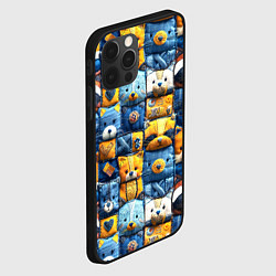 Чехол для iPhone 12 Pro Max Пэчворк с мордашками енотов, цвет: 3D-черный — фото 2