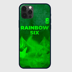 Чехол для iPhone 12 Pro Max Rainbow Six - green gradient посередине, цвет: 3D-черный