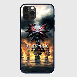 Чехол для iPhone 12 Pro Max Ведьмак корабли лого, цвет: 3D-черный