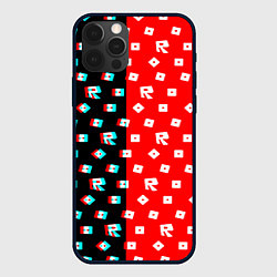 Чехол для iPhone 12 Pro Max Roblox glitch pattern, цвет: 3D-черный