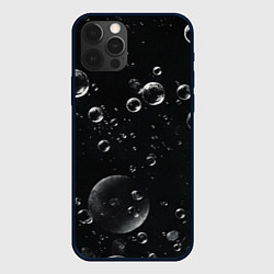 Чехол для iPhone 12 Pro Max Пузыри на черном фоне, цвет: 3D-черный