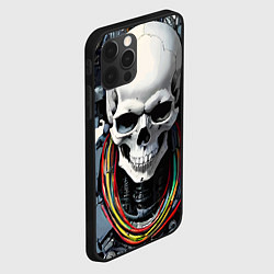 Чехол для iPhone 12 Pro Max Cool cyber skull - ai art fantasy, цвет: 3D-черный — фото 2