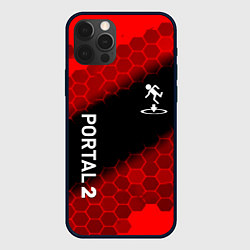 Чехол для iPhone 12 Pro Max Portal hexagon pattern, цвет: 3D-черный