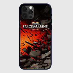 Чехол для iPhone 12 Pro Max Warhammer 40000 space marine 2 взрыв камней, цвет: 3D-черный