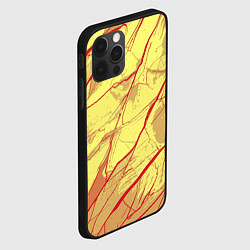 Чехол для iPhone 12 Pro Max Жёлто-красный абстрактная каменная текстура, цвет: 3D-черный — фото 2