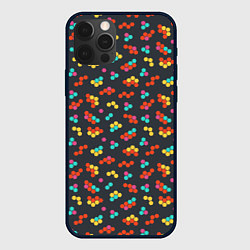 Чехол для iPhone 12 Pro Max Цветные детали мозаики, цвет: 3D-черный