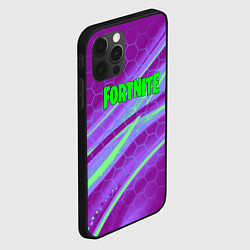 Чехол для iPhone 12 Pro Max Fortnite game neon hexagon, цвет: 3D-черный — фото 2