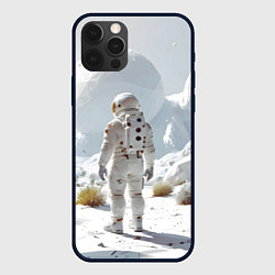 Чехол для iPhone 12 Pro Max Астронавт на белой планете, цвет: 3D-черный
