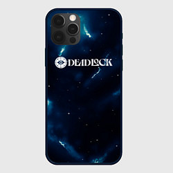 Чехол для iPhone 12 Pro Max Deadlock logo синие молнии, цвет: 3D-черный