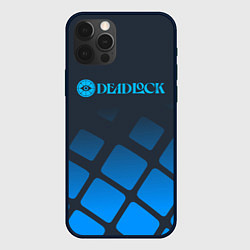 Чехол для iPhone 12 Pro Max Deadlock синий логотип, цвет: 3D-черный