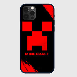 Чехол для iPhone 12 Pro Max Minecraft - red gradient, цвет: 3D-черный