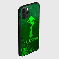 Чехол для iPhone 12 Pro Max Hellsing - green gradient, цвет: 3D-черный — фото 2