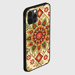 Чехол для iPhone 12 Pro Max Русские классические узоры и орнамент, цвет: 3D-черный — фото 2
