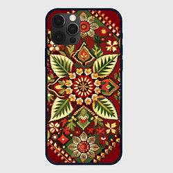 Чехол для iPhone 12 Pro Max Русские классические узоры и орнамент, цвет: 3D-черный