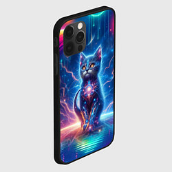 Чехол для iPhone 12 Pro Max Космический котик - неоновое свечение, цвет: 3D-черный — фото 2