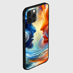 Чехол для iPhone 12 Pro Max Профили парня и девушки - две стихии, цвет: 3D-черный — фото 2