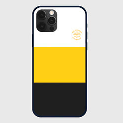 Чехол для iPhone 12 Pro Max Мы русские с нами Бог НИКА желтая патриоты, цвет: 3D-черный