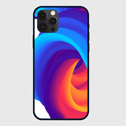 Чехол для iPhone 12 Pro Max Неоновые волны абстракция, цвет: 3D-черный