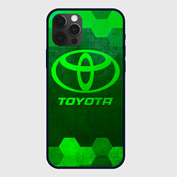 Чехол для iPhone 12 Pro Max Toyota - green gradient, цвет: 3D-черный