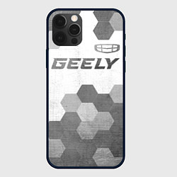 Чехол для iPhone 12 Pro Max Geely - white gradient посередине, цвет: 3D-черный