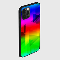 Чехол для iPhone 12 Pro Max Неоновая геометрия градиент, цвет: 3D-черный — фото 2