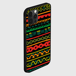 Чехол для iPhone 12 Pro Max Ethnic ornament on black, цвет: 3D-черный — фото 2
