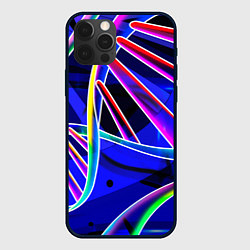 Чехол для iPhone 12 Pro Max Неоновые хромосомы, цвет: 3D-черный