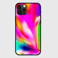 Чехол для iPhone 12 Pro Max Неоновая абстракция краски, цвет: 3D-черный