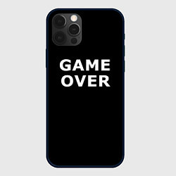 Чехол для iPhone 12 Pro Max Game over white logo, цвет: 3D-черный